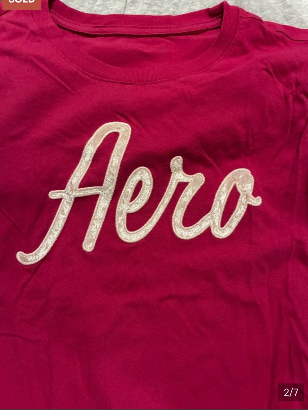 Aeropostale Women's 9 Short Sleeve Tee Bundle Black,Burgundy, Pink, Green,Gray - Picture 7 of 13
